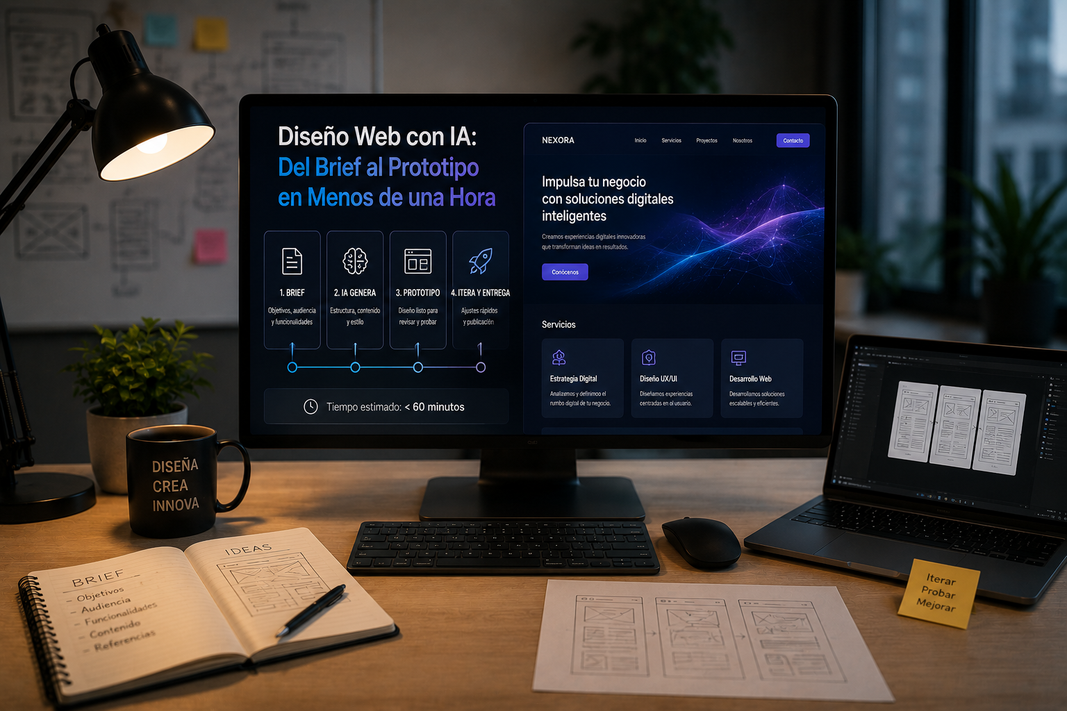 Diseño Web con IA: Del Brief al Prototipo en Menos de una Hora