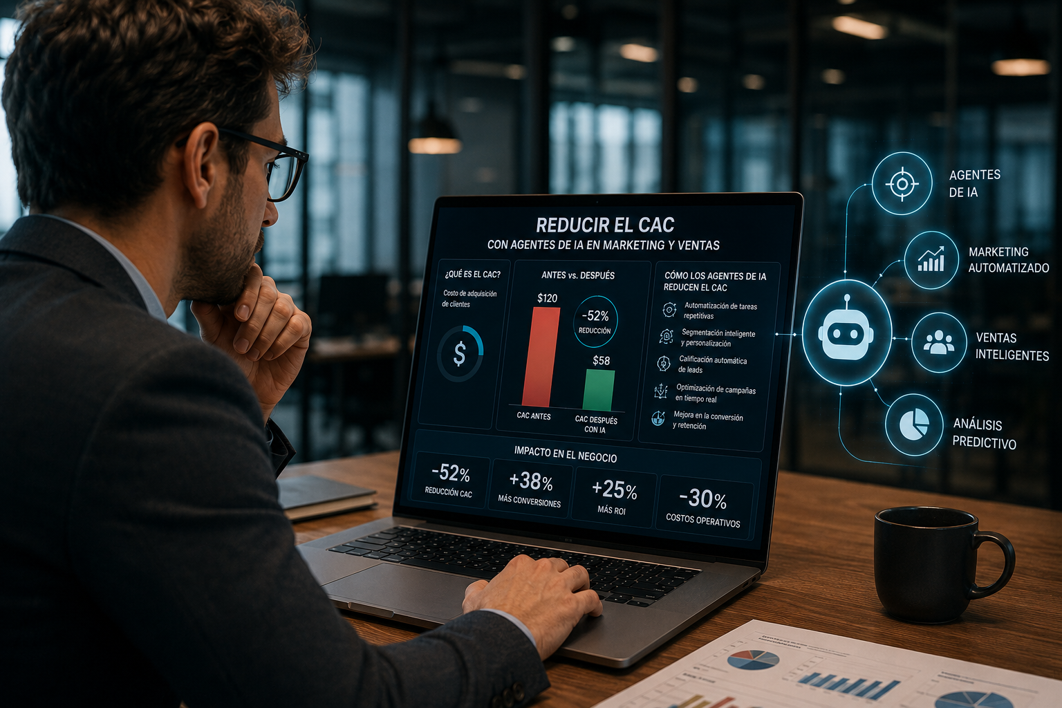 Cómo Reducir el CAC con Agentes de IA en Marketing y Ventas