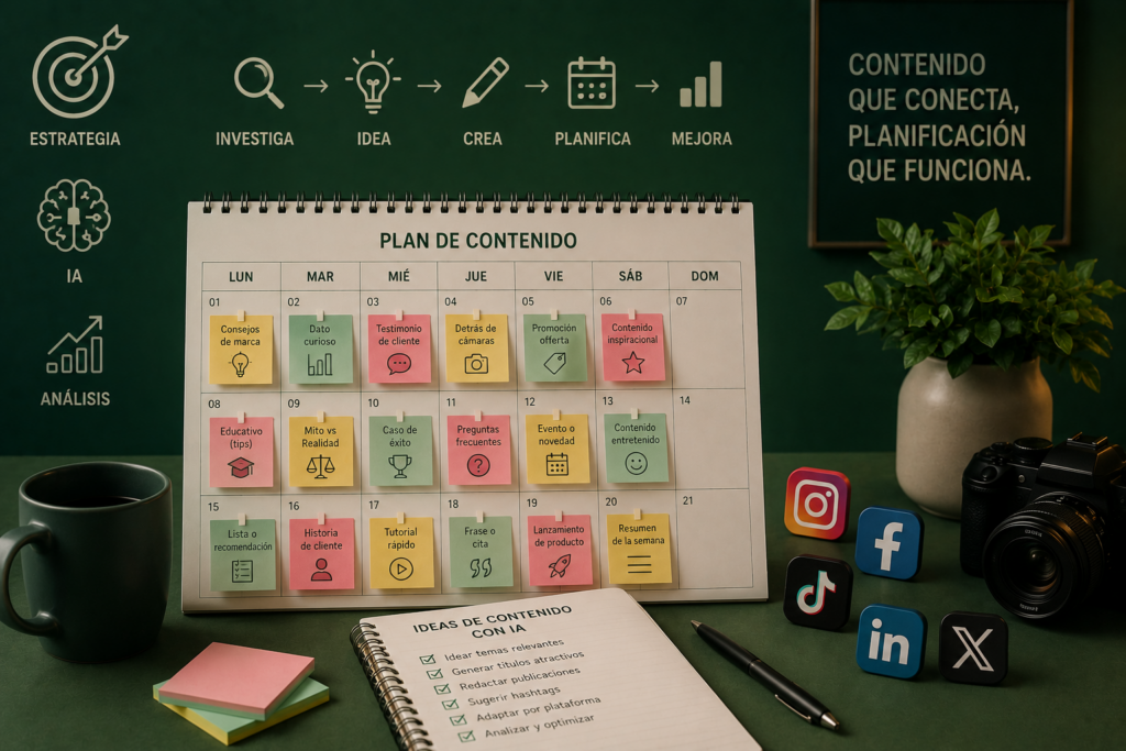 Cómo crear un calendario de contenido para redes sociales con IA