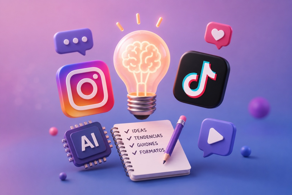 Mejores IA para generar ideas de contenido para Instagram y TikTok